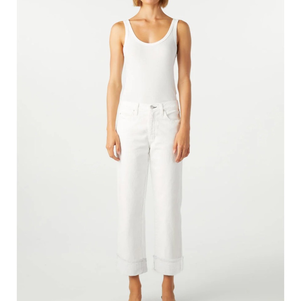 Amo Sonia Cuffed Jeans- alabaster- 26- NWT